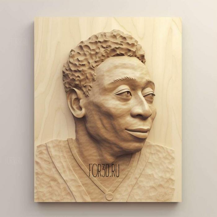 Pele soccer star 2 stl model for CNC